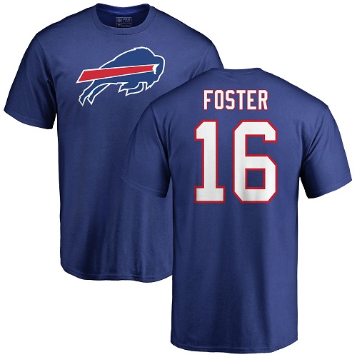 Men NFL Buffalo Bills #16 Robert Foster Royal Blue Name and Number Logo T Shirt